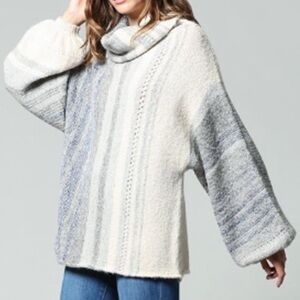 Fate mohair alpaca blend cowl neck sweater wide balloon sleeves M